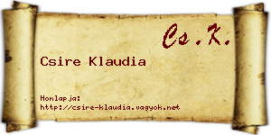 Csire Klaudia névjegykártya